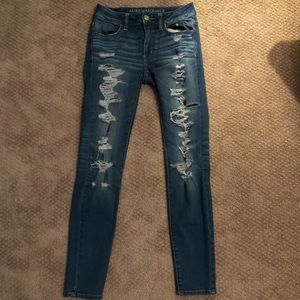 American Eagle Light Wash Ripped Denim Jeans